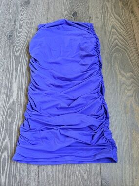 Exotica ExoticAthletica Iris Blue Soft to Touch Ruched Midi Skirt Size Medium